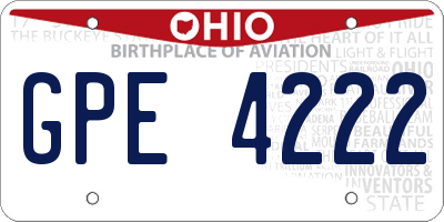 OH license plate GPE4222