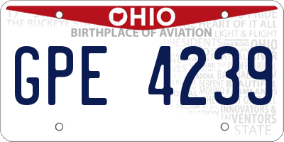 OH license plate GPE4239