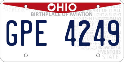 OH license plate GPE4249