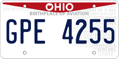 OH license plate GPE4255