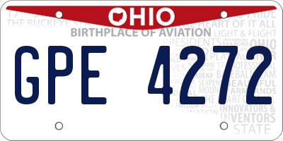 OH license plate GPE4272