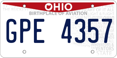 OH license plate GPE4357