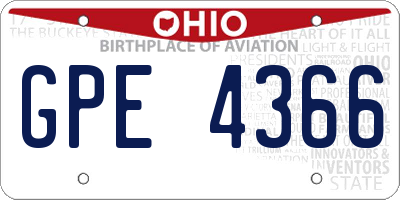 OH license plate GPE4366