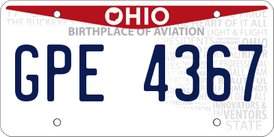 OH license plate GPE4367