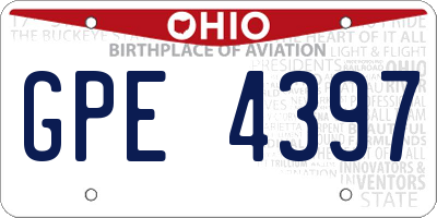 OH license plate GPE4397
