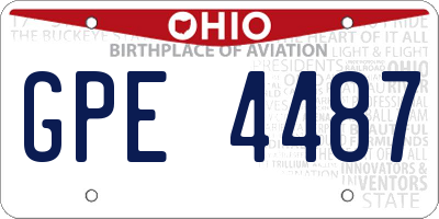 OH license plate GPE4487
