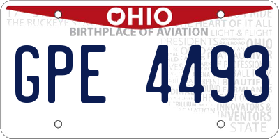 OH license plate GPE4493