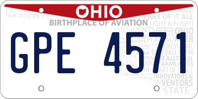 OH license plate GPE4571