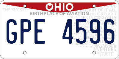 OH license plate GPE4596