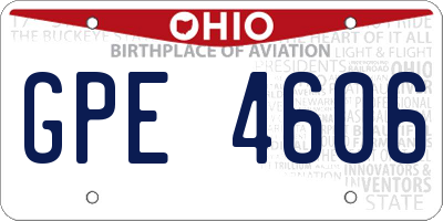 OH license plate GPE4606