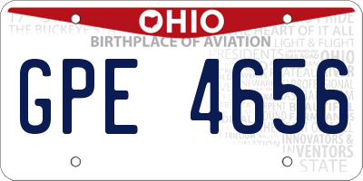 OH license plate GPE4656