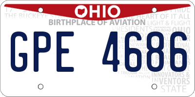 OH license plate GPE4686