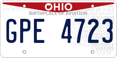OH license plate GPE4723