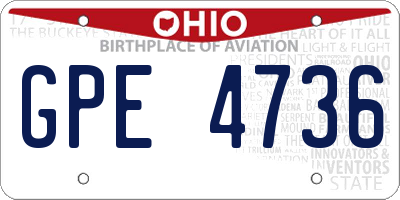 OH license plate GPE4736