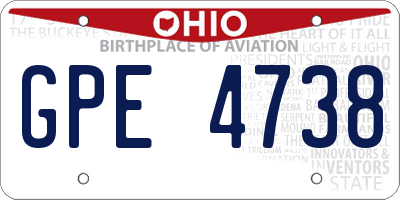 OH license plate GPE4738