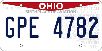 OH license plate GPE4782