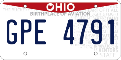 OH license plate GPE4791