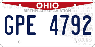 OH license plate GPE4792