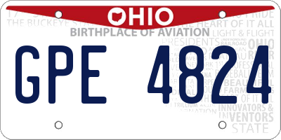OH license plate GPE4824
