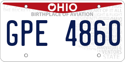 OH license plate GPE4860