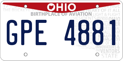 OH license plate GPE4881