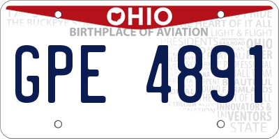OH license plate GPE4891