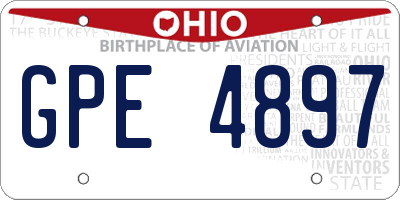 OH license plate GPE4897