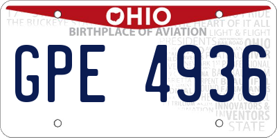 OH license plate GPE4936