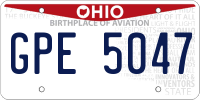 OH license plate GPE5047