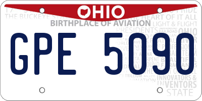 OH license plate GPE5090