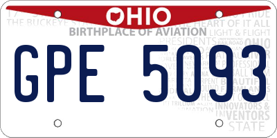 OH license plate GPE5093