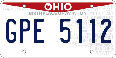 OH license plate GPE5112