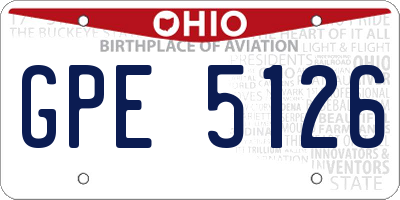 OH license plate GPE5126
