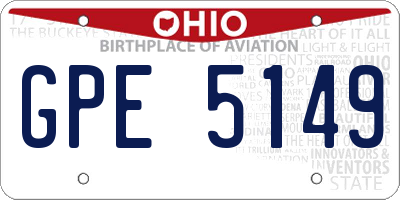 OH license plate GPE5149