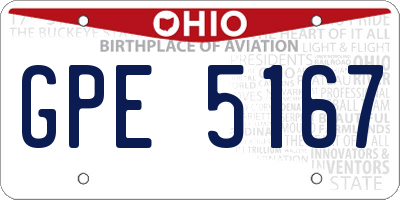 OH license plate GPE5167