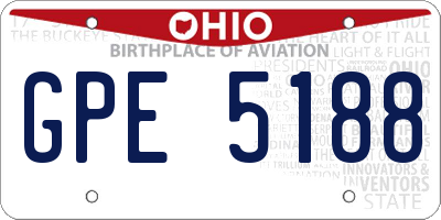 OH license plate GPE5188