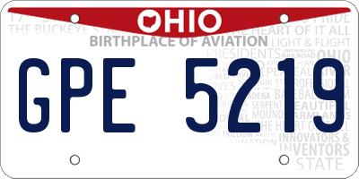 OH license plate GPE5219