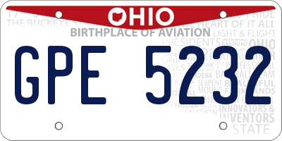 OH license plate GPE5232