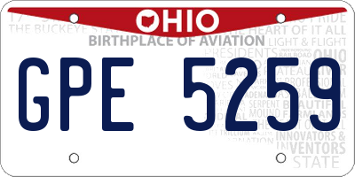 OH license plate GPE5259