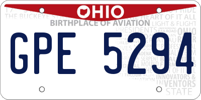 OH license plate GPE5294