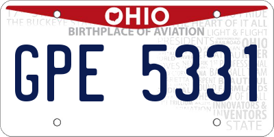 OH license plate GPE5331