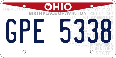 OH license plate GPE5338