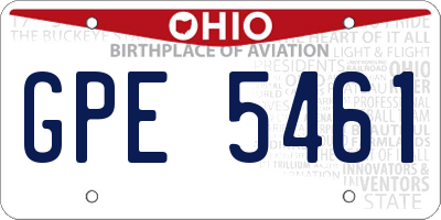 OH license plate GPE5461