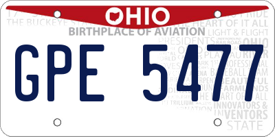 OH license plate GPE5477