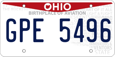 OH license plate GPE5496