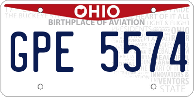 OH license plate GPE5574