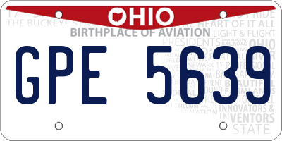 OH license plate GPE5639