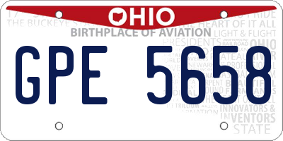 OH license plate GPE5658