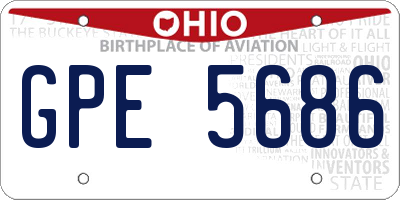 OH license plate GPE5686