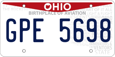 OH license plate GPE5698